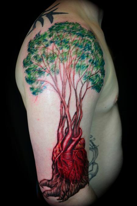 Tattoos - Anatomical Heart Tree of Life - 63667